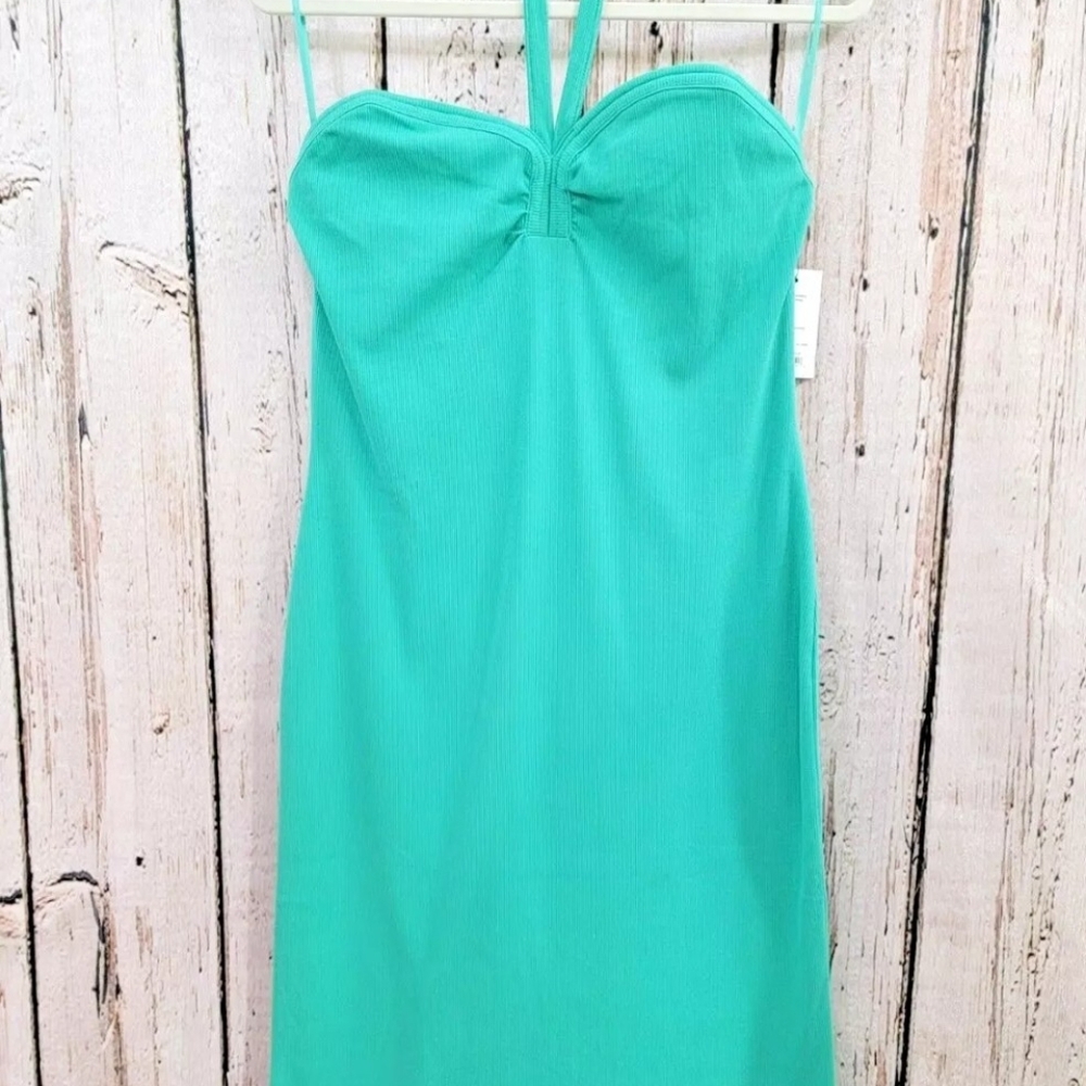 Women's XXL Nine West Light Teal Halter Beach Mexico Vacation Summer Dress NEW - Picture 9 of 15